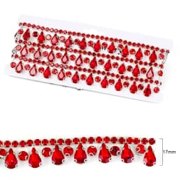 1Yard-90cm HotFix Glass Rhinestone Ribbon Crystal MultiColor Chain DIY Crafts Clothing Shoes Decoration