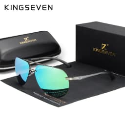 KINGSEVEN  Rimless Pilot Sunglasses Polarized UV400 Trendy Driving Men Women Glasses Retro Fashion Outdoor Eyewear