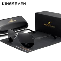 KINGSEVEN  Rimless Pilot Sunglasses Polarized UV400 Trendy Driving Men Women Glasses Retro Fashion Outdoor Eyewear