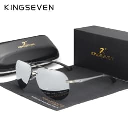 KINGSEVEN  Rimless Pilot Sunglasses Polarized UV400 Trendy Driving Men Women Glasses Retro Fashion Outdoor Eyewear