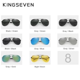 KINGSEVEN  Rimless Pilot Sunglasses Polarized UV400 Trendy Driving Men Women Glasses Retro Fashion Outdoor Eyewear