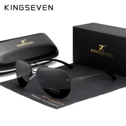 KINGSEVEN  Rimless Pilot Sunglasses Polarized UV400 Trendy Driving Men Women Glasses Retro Fashion Outdoor Eyewear