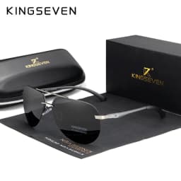 KINGSEVEN  Rimless Pilot Sunglasses Polarized UV400 Trendy Driving Men Women Glasses Retro Fashion Outdoor Eyewear