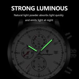 POEDAGAR Casual Trendy Man Quartz Watch Date Waterproof Chronograph Luminous Men Watch Sports Male Stylish Leather Men's Watches