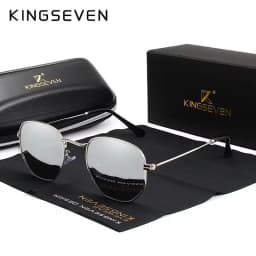KINGSEVEN Brand Reflective Sunglasses Men Hexagon Retro Sun Glasses Leisure Glasses Oculos Gafas De Sol Shades