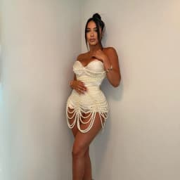 Luxury Pearls Beaded Stretchy Women Bodysuits Amazing Women Corset Lace Up Back Female Costumes For Stage Show