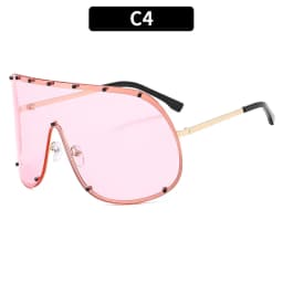 New Fashionable Oversized Oval Shaped Sunglasses For Women Borderless Summer UV Resistant Glasses Outdoor Photography Eyewears