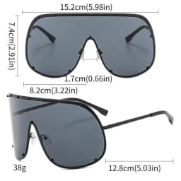 New Fashionable Oversized Oval Shaped Sunglasses For Women Borderless Summer UV Resistant Glasses Outdoor Photography Eyewears