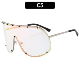 New Fashionable Oversized Oval Shaped Sunglasses For Women Borderless Summer UV Resistant Glasses Outdoor Photography Eyewears