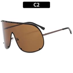 New Fashionable Oversized Oval Shaped Sunglasses For Women Borderless Summer UV Resistant Glasses Outdoor Photography Eyewears