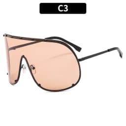 New Fashionable Oversized Oval Shaped Sunglasses For Women Borderless Summer UV Resistant Glasses Outdoor Photography Eyewears