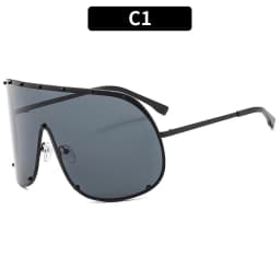 New Fashionable Oversized Oval Shaped Sunglasses For Women Borderless Summer UV Resistant Glasses Outdoor Photography Eyewears