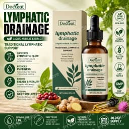 Lymphatic Drainage Drops 60ml Supplement Help Bloat Relief & Immune System Health with Cleavers,Red Clover and Stillingia Root