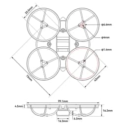 Meteor75 AirII 75mm /Meteor Air65 II 65mm Brushless BWhoop Frame for BETAFPV FPV RC Quadcopter /with Ultra-Light AirII Canopy