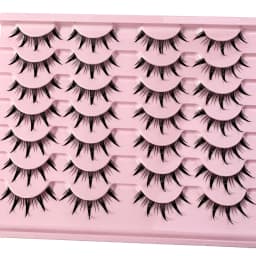 New 14/10/7/5Pairs Manga Lashes Natural Eyelashes Soft Cross Wispy Clear Band False Eyelashes Doll Eyes Lashes Cosplay Extension
