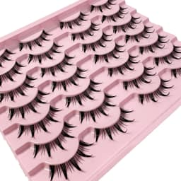 New 14/10/7/5Pairs Manga Lashes Natural Eyelashes Soft Cross Wispy Clear Band False Eyelashes Doll Eyes Lashes Cosplay Extension