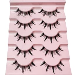 New 14/10/7/5Pairs Manga Lashes Natural Eyelashes Soft Cross Wispy Clear Band False Eyelashes Doll Eyes Lashes Cosplay Extension