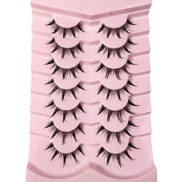 New 14/10/7/5Pairs Manga Lashes Natural Eyelashes Soft Cross Wispy Clear Band False Eyelashes Doll Eyes Lashes Cosplay Extension