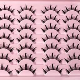 New 14/10/7/5Pairs Manga Lashes Natural Eyelashes Soft Cross Wispy Clear Band False Eyelashes Doll Eyes Lashes Cosplay Extension
