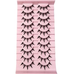 New 14/10/7/5Pairs Manga Lashes Natural Eyelashes Soft Cross Wispy Clear Band False Eyelashes Doll Eyes Lashes Cosplay Extension