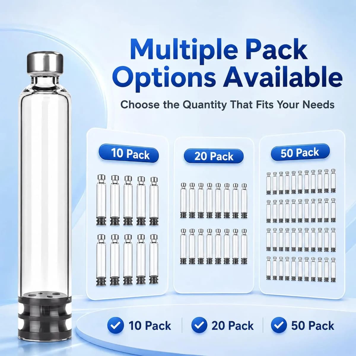 10-100 Pack 3ml Peptide Insulin Pen Cartridge, 3cc Cartridges Compatible with Reusable Injection V1 V2 V3 Pen, Individually Pack