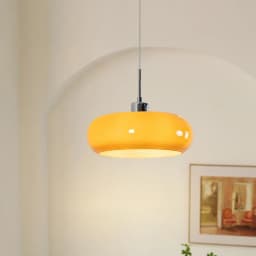 French Glass Pendant Light Orange/White Home Deco Chandelier Living Room Restaurant Bedroom Study Indoor Decoration Hanging Lamp
