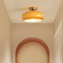 French Glass Pendant Light Orange/White Home Deco Chandelier Living Room Restaurant Bedroom Study Indoor Decoration Hanging Lamp