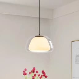 Creative Jelly Pendant Light Nordic Design Restaurant Kitchen Light Transparent and Milk White Double Layer Glass Chandelier