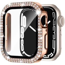 Glass+Diamond Cover For Apple watch case 46mm 40mm 44mm 41mm 42mm 45mm Bling Bumper Protector iWatch Series 11 10 9 SE 7 8 case