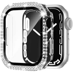 Glass+Diamond Cover For Apple watch case 46mm 40mm 44mm 41mm 42mm 45mm Bling Bumper Protector iWatch Series 11 10 9 SE 7 8 case