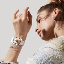 Glass+Diamond Cover For Apple watch case 46mm 40mm 44mm 41mm 42mm 45mm Bling Bumper Protector iWatch Series 11 10 9 SE 7 8 case