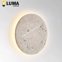 Luma Wabi-Sabi Yellow Travertine Wall Light, Natural Stone LED Wall Sconce Lamp for Bedroom Bedside, Aisle, Stair Home Deocr