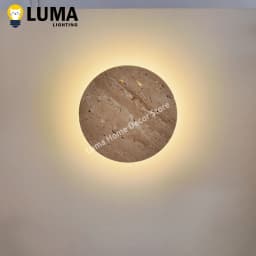 Luma Wabi-Sabi Yellow Travertine Wall Light, Natural Stone LED Wall Sconce Lamp for Bedroom Bedside, Aisle, Stair Home Deocr