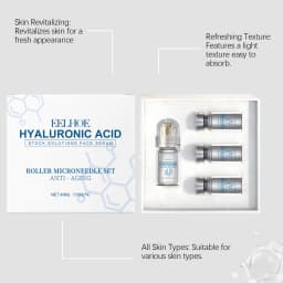 Hyaluronic Acid Stock Solutions Face Serum with Roller Microneedle Set Moisturizing Anti-Wrinkle Facial Serum Smoothing Refresh