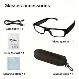Portable Transparent Glasses with Camera Outdoor 1080P Sport Mini Camera Shooting HD Video Recorder Glasses Driving Bike Riding