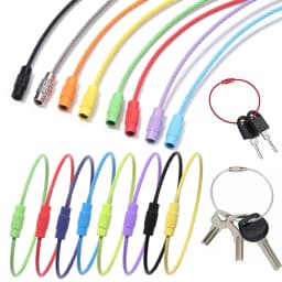 10pcs/lot Stainless Steel Wire Keychains Colorful Round Cable Loop Screw Lock Rope Rings For DIY Keyrings Key Chains Accessories