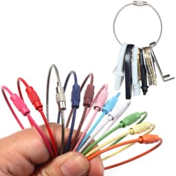 10pcs/lot Stainless Steel Wire Keychains Colorful Round Cable Loop Screw Lock Rope Rings For DIY Keyrings Key Chains Accessories