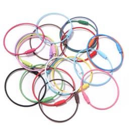 10pcs/lot Stainless Steel Wire Keychains Colorful Round Cable Loop Screw Lock Rope Rings For DIY Keyrings Key Chains Accessories