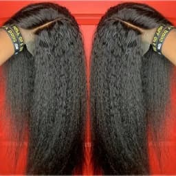 Kinky Straight 13x4 Lace Front Human Hair Wigs For Women Brazilian Bone Colored Straight 5x5 Transparent Lace Frontal CurlyWig