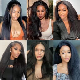 Kinky Straight 13x4 Lace Front Human Hair Wigs For Women Brazilian Bone Colored Straight 5x5 Transparent Lace Frontal CurlyWig