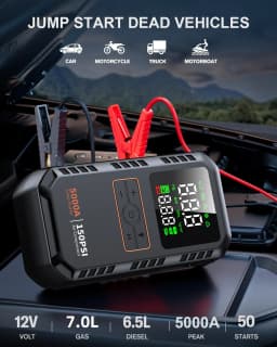 PAIVIROKU 4-IN-1 Car Jump Starter with Air Compressor Peak 5000A Auto Battery Booster 150PSI Air Pump Portable Power Bank Tire Inflator