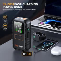 PAIVIROKU 4-IN-1 Car Jump Starter with Air Compressor Peak 5000A Auto Battery Booster 150PSI Air Pump Portable Power Bank Tire Inflator