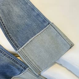 2025 Spring Autumn Women's Jeans High Waist Slim Fit Flipped Panel Elastic 9-point Pipe Pants Female Denim Straight Trousers