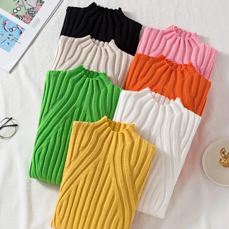 AOSSVIAO 2026 Knitted Women High Neck Sweater Pullovers Turtleneck Autumn Winter Basic Women Sweaters Slim Fit Black