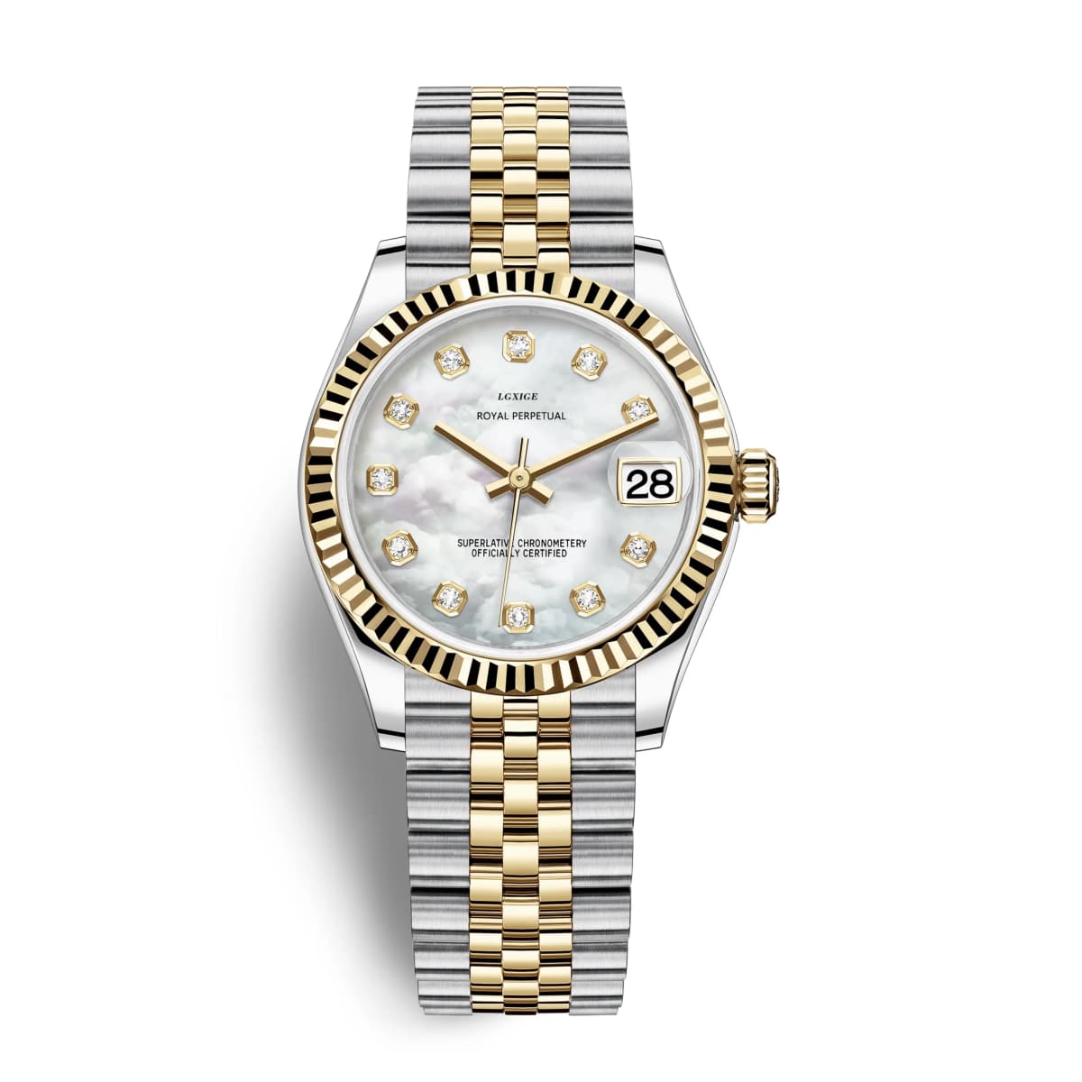 LGXIGE Quartz Elegant Dress Wristwatch Luxury Stainless Steel Waterproof Watch For Women Date Display Original Woman Wrist Watch