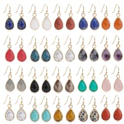 Waterdrop Natural Stone Dangle Labradorite Earrings for Women Newly Designed Female Daily Wear Wholesale Dropshiping