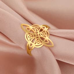Celtic Knot Ring Stainless Steel Opening Adjustable Men's and Women's Witchcraft Talisman Jewelry Gift