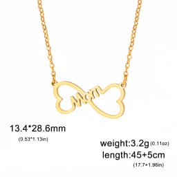 Skyrim Mama Letter Pendant Necklace for Women Stainless Steel Neck Chain Choker Trendy Family Jewelry Mother's Day Gift for Mom