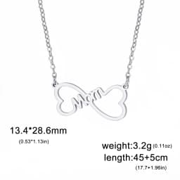 Skyrim Mama Letter Pendant Necklace for Women Stainless Steel Neck Chain Choker Trendy Family Jewelry Mother's Day Gift for Mom