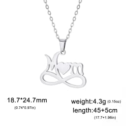 Skyrim Mama Letter Pendant Necklace for Women Stainless Steel Neck Chain Choker Trendy Family Jewelry Mother's Day Gift for Mom